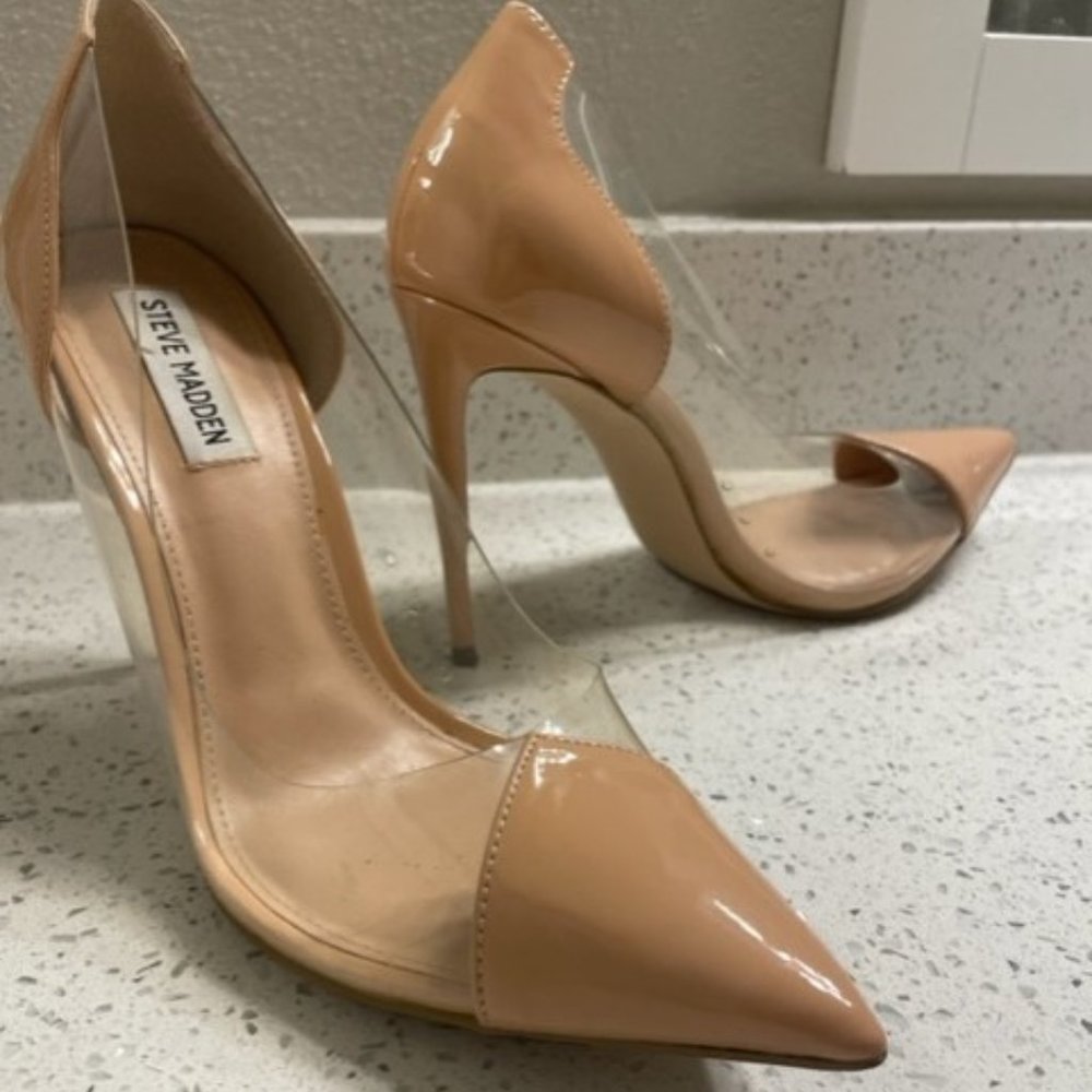 Steve Madden Clear Nude Pumps